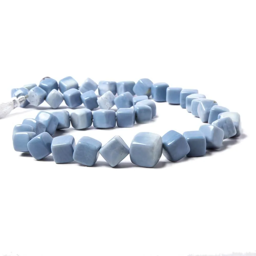 10x10-15x15mm Owyhee Denim Blue Opal plain cube beads 18 inch 44 pieces