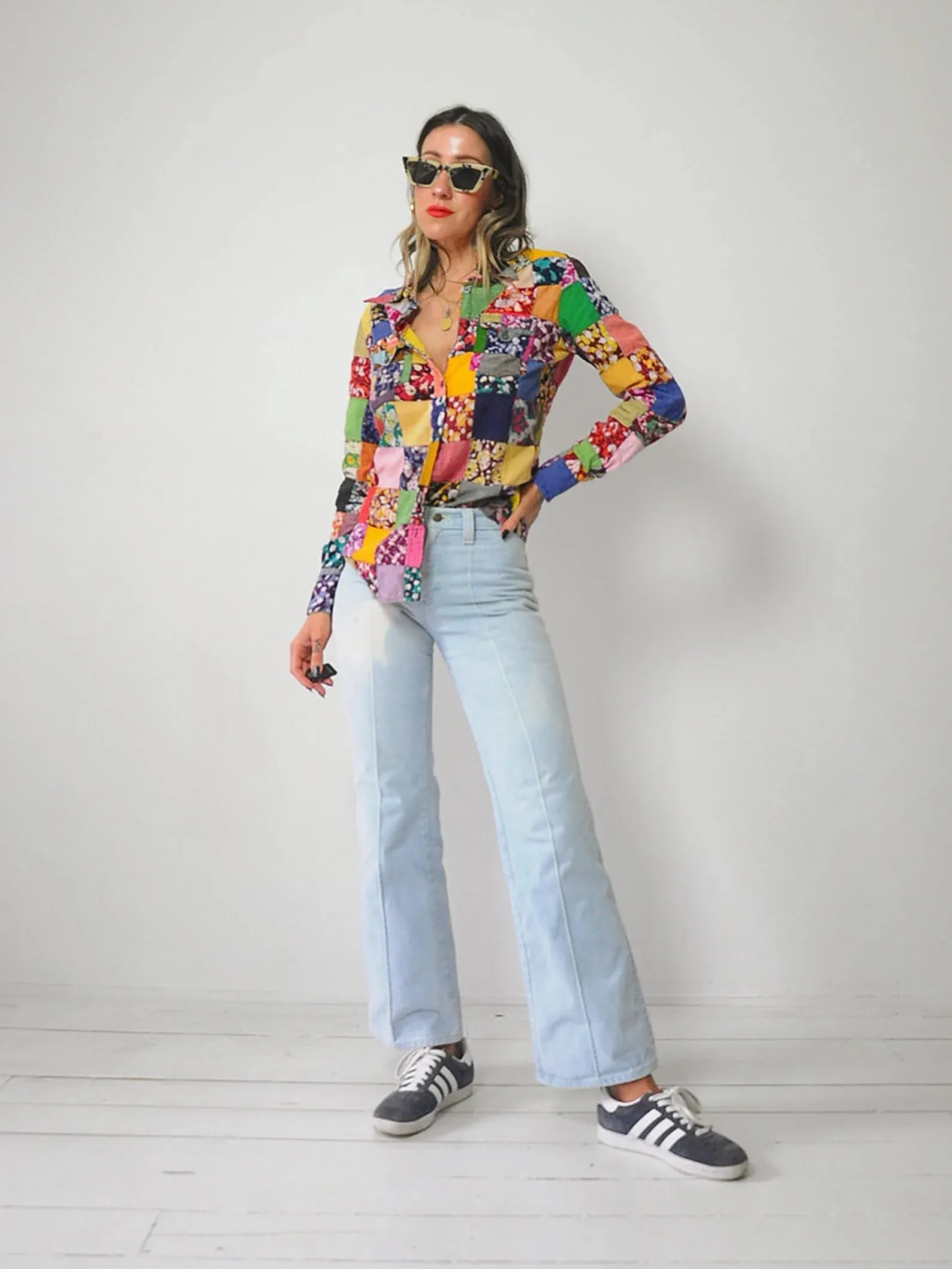 1970's India Cotton Patchwork Blouse