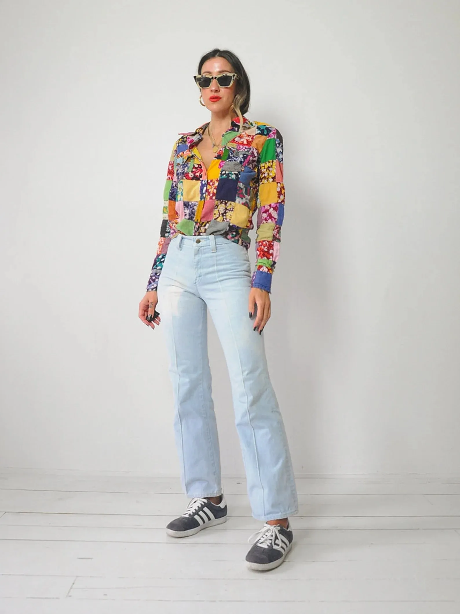 1970's India Cotton Patchwork Blouse