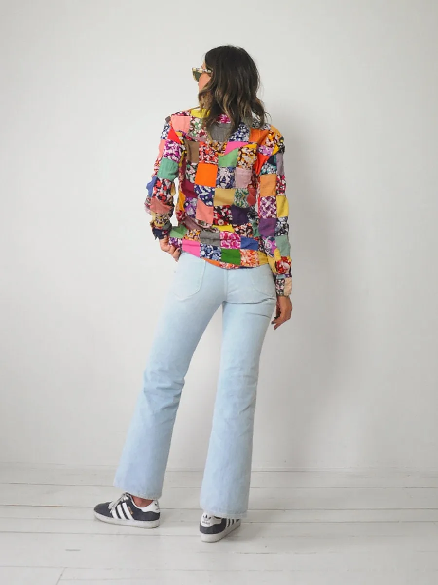 1970's India Cotton Patchwork Blouse