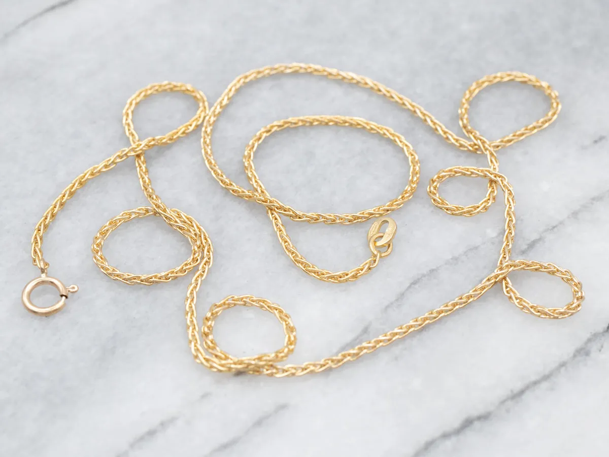 21-Inch Gold Wheat Chain