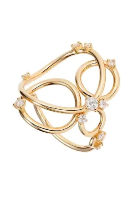 Aerial Juggler Diamond Ring- Yellow Gold