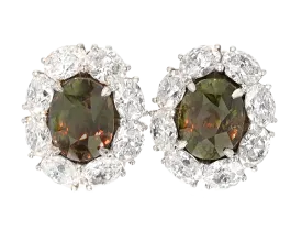 Alexandrite and Diamond Earrings