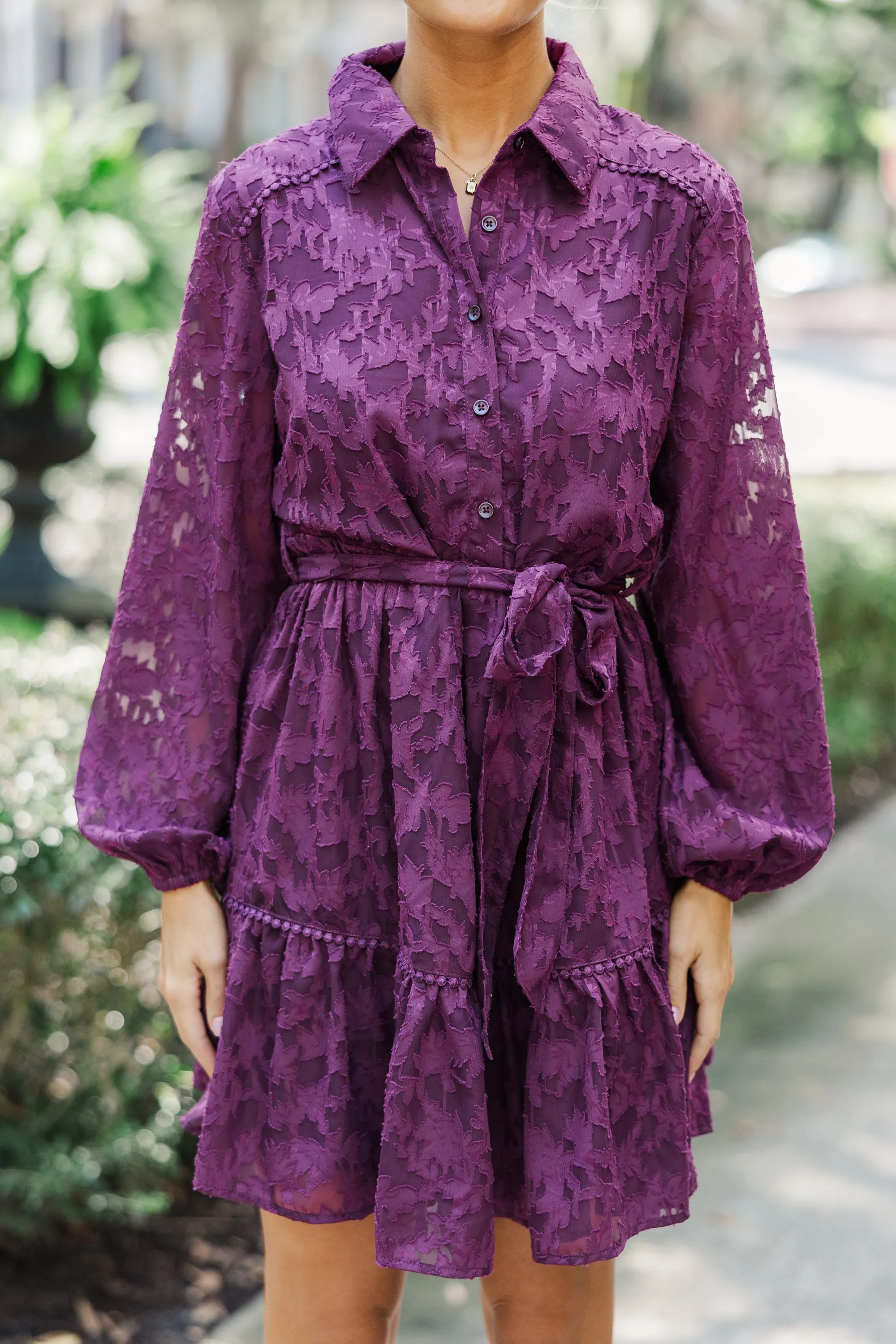 All You Have Eggplant Purple Lace Dress