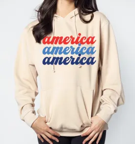 America Repeat Burnout Hoodie - Oatmeal