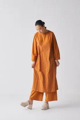 Asymmetric Stripe Tunic - Rust