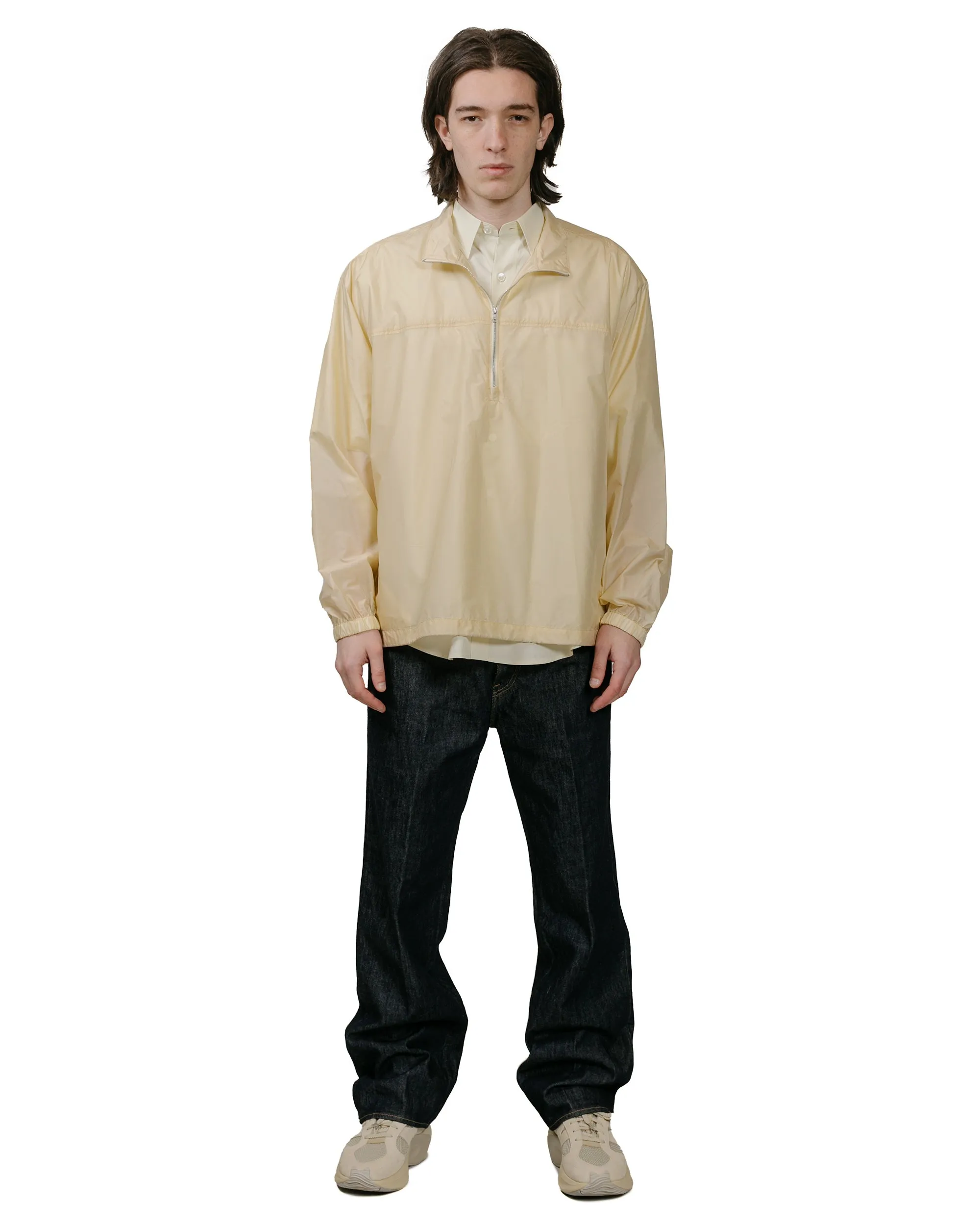 Auralee Washed Finx Twill Big Half Sleeved Shirt Light Yellow