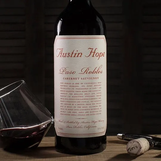 Austin Hope Cabernet Sauvignon Red Wine, Paso Robles CA, 750ml Glass Bottle