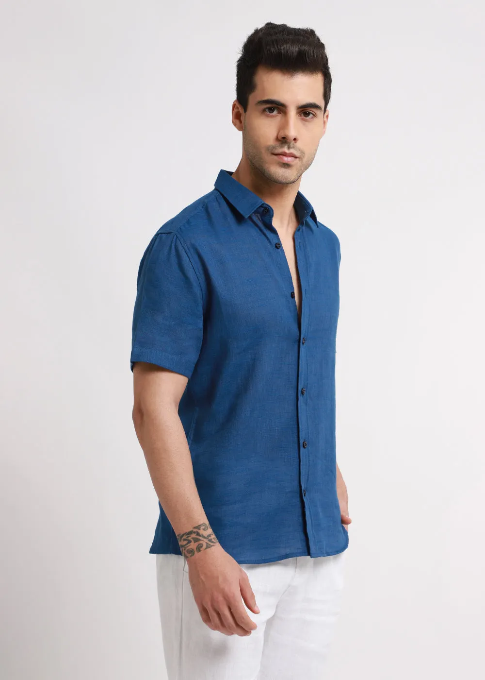 Batiste Blue Topaz Linen shirt