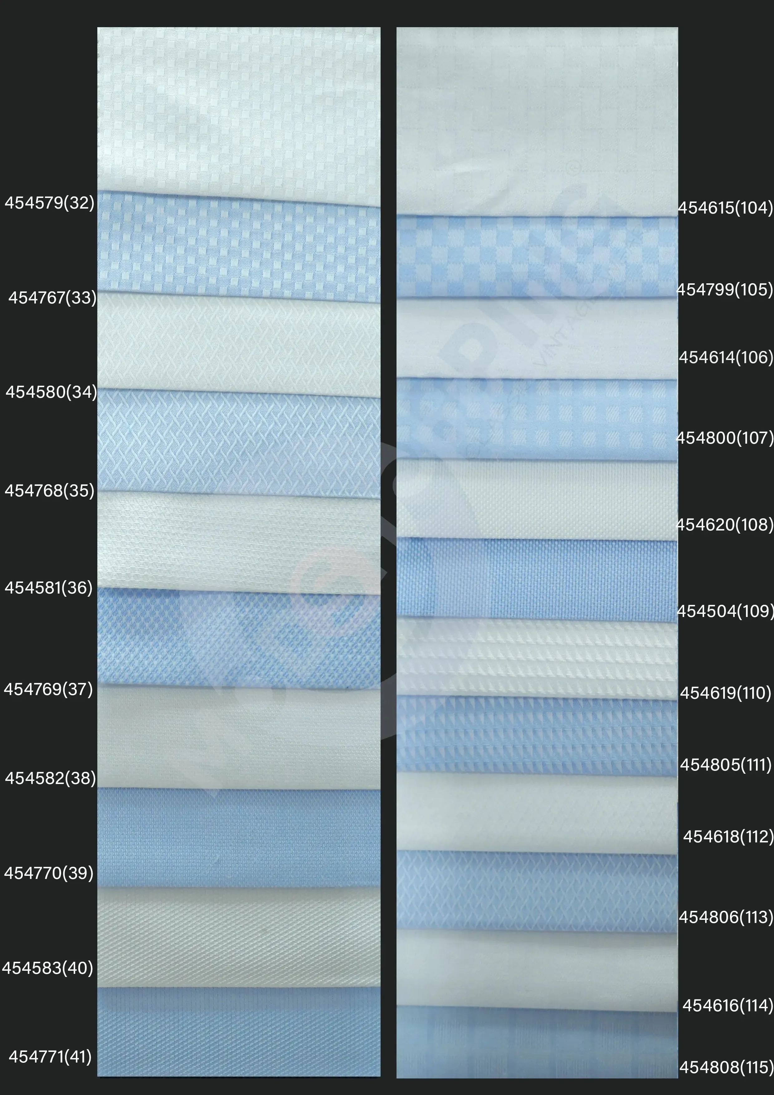 Bespoke Shirt - White and Sky Blue Multi Patten Shirting Fabric