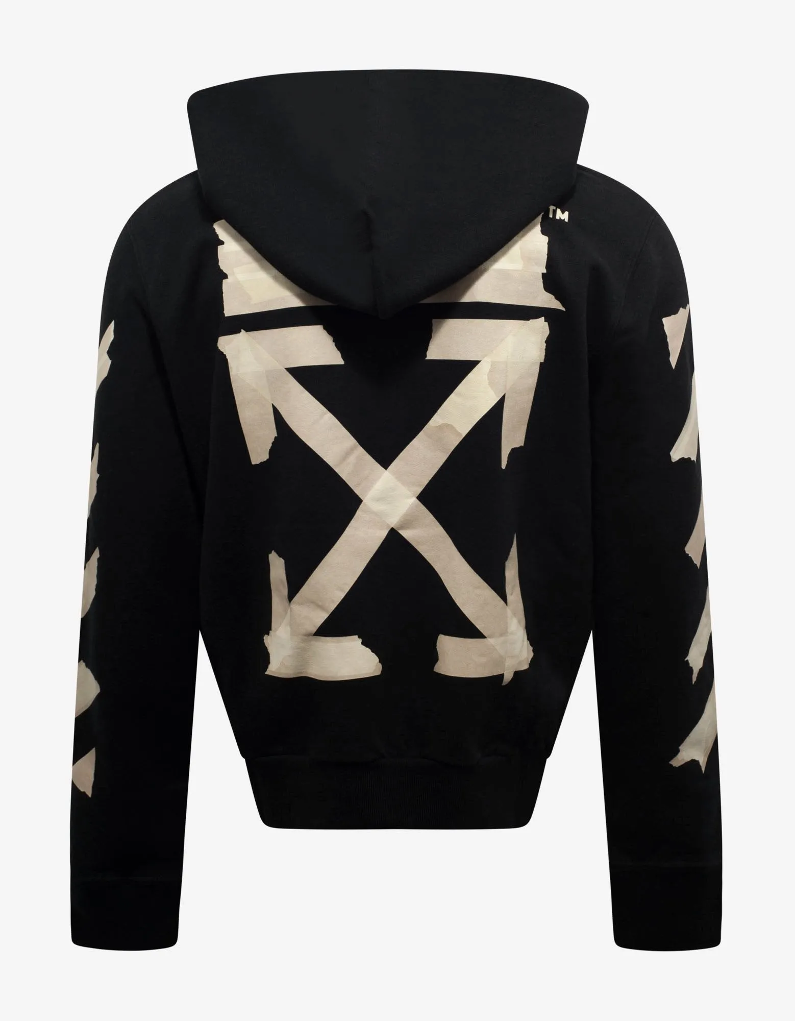 Black Tape Arrows Print Zip Hoodie -