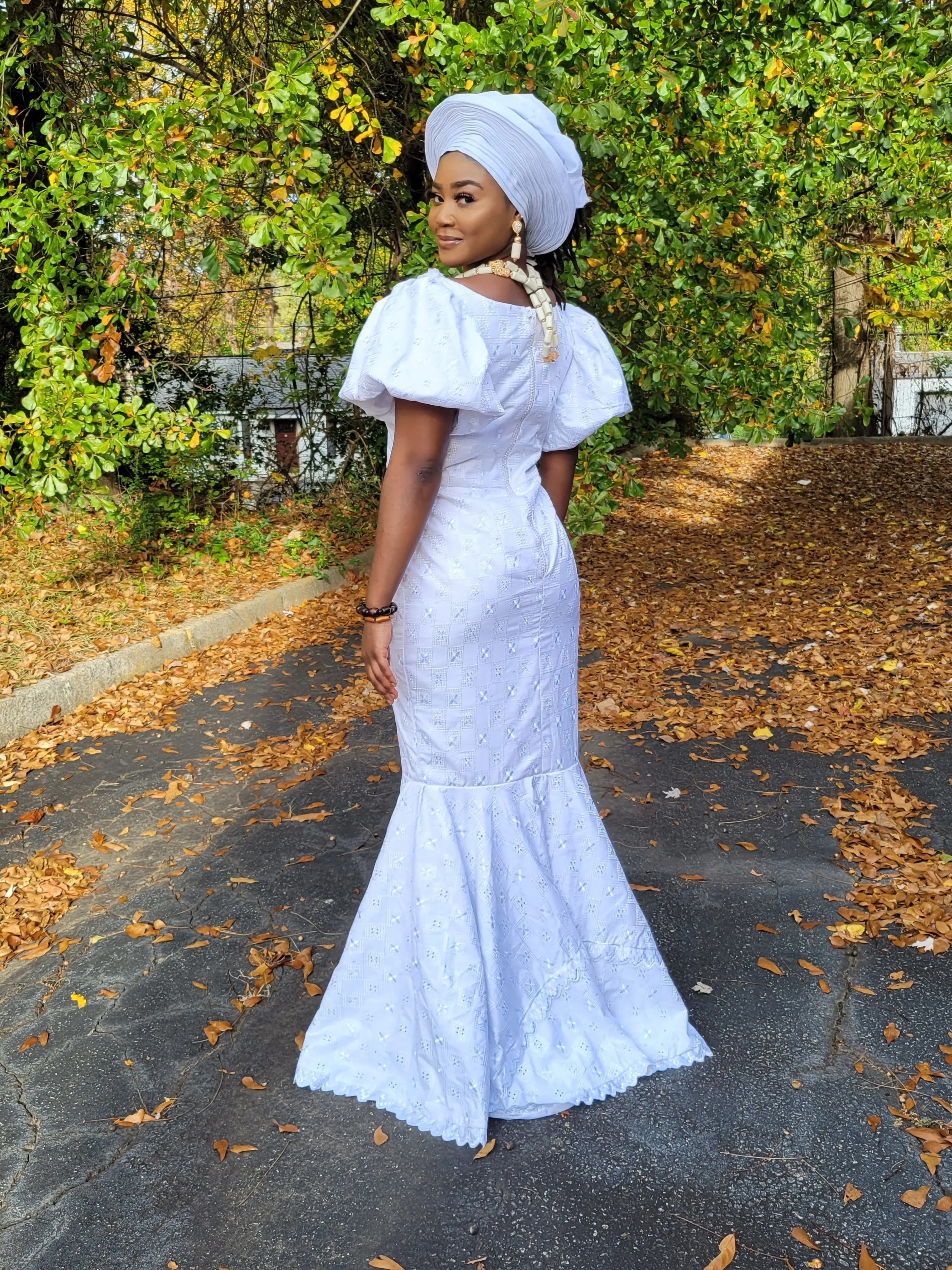 Blessing All-White African Lace Dress- DPXBAWD