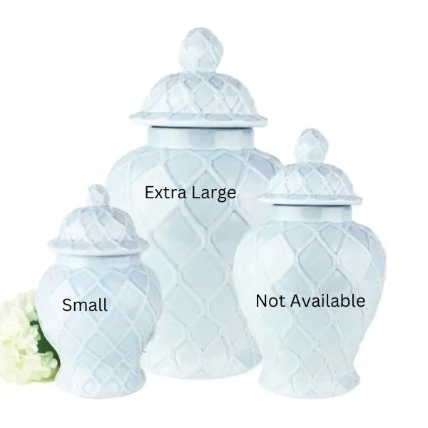 Blue Textured Pattern Ginger Jar - Two Sizes