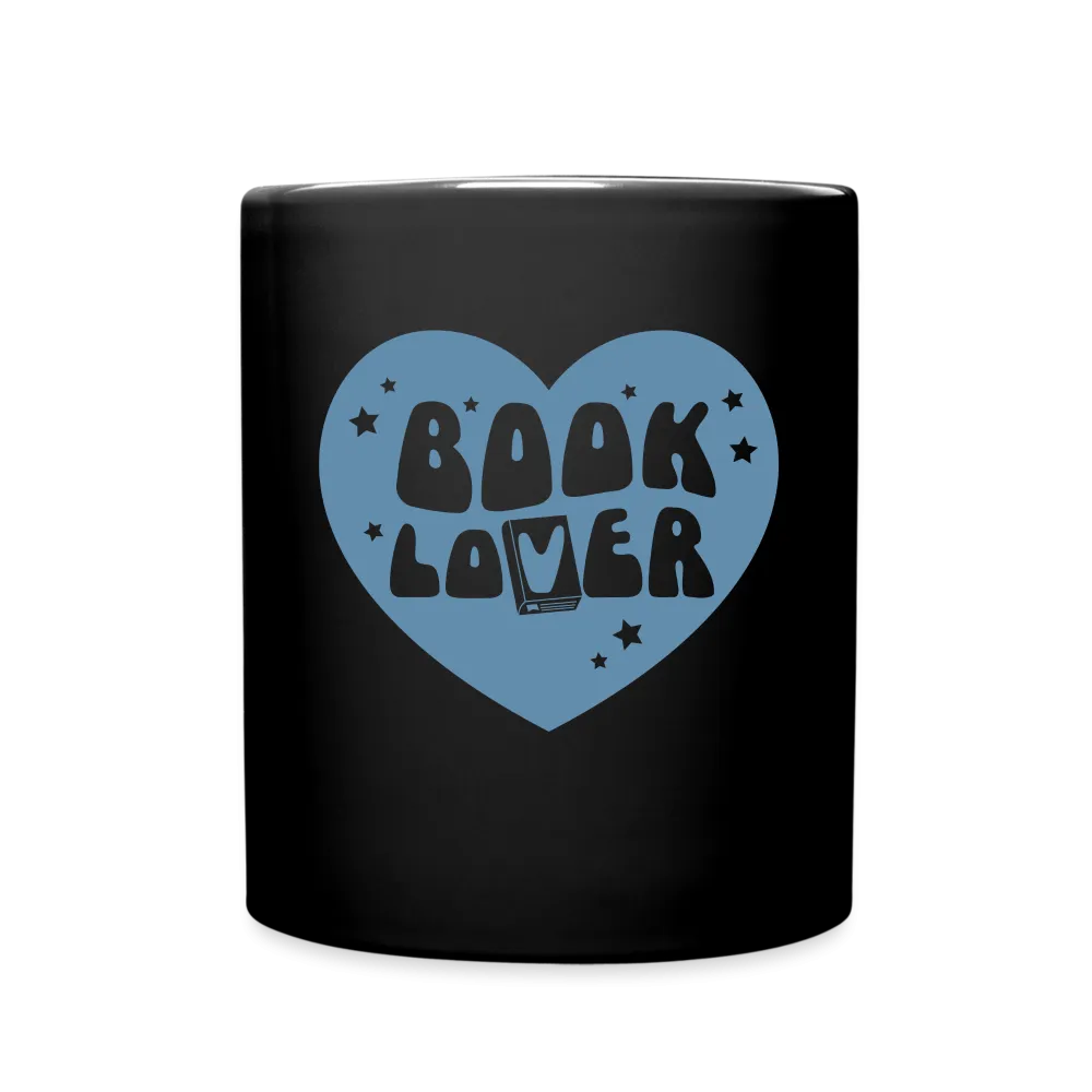 Book Lover: Black Ceramic Mug for Bibliophiles