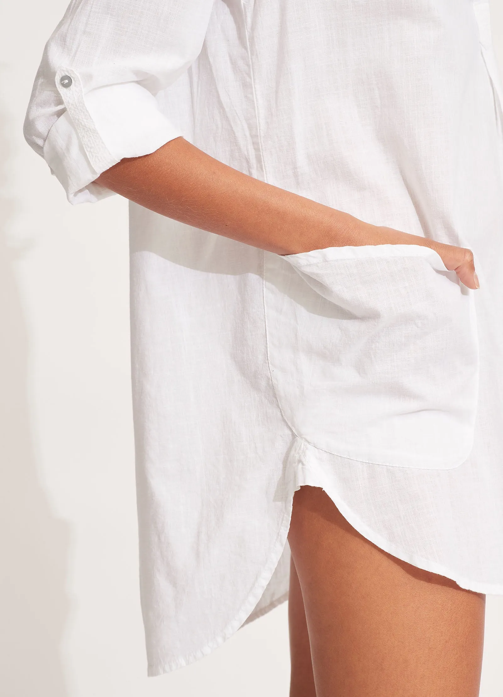 Boyfriend Beach Shirt - White