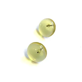 Champagne Yellow Transparent Retro Button Stud Earrings