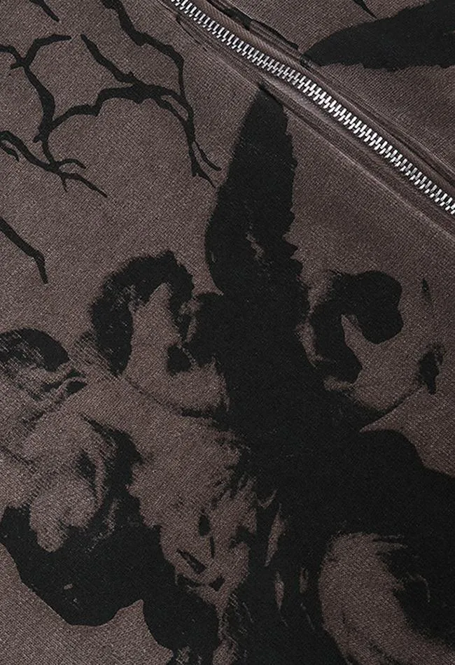 Cherub Print Zipper Hoodie