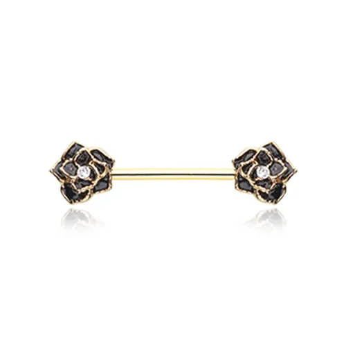 Classic Glam Rose Nipple Piercing Jewellery with Gold Plating