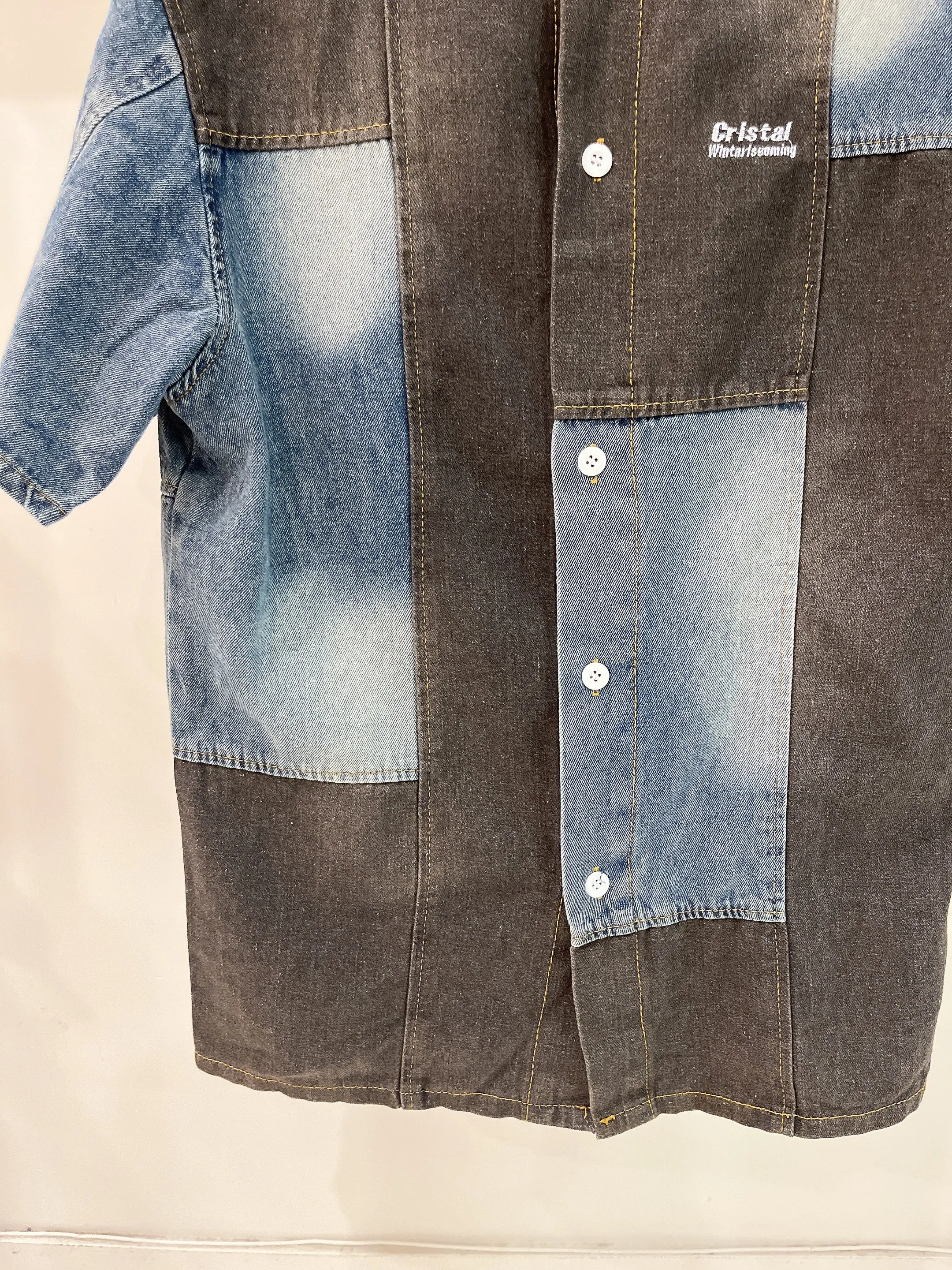 COAL Denim patchwork shirt