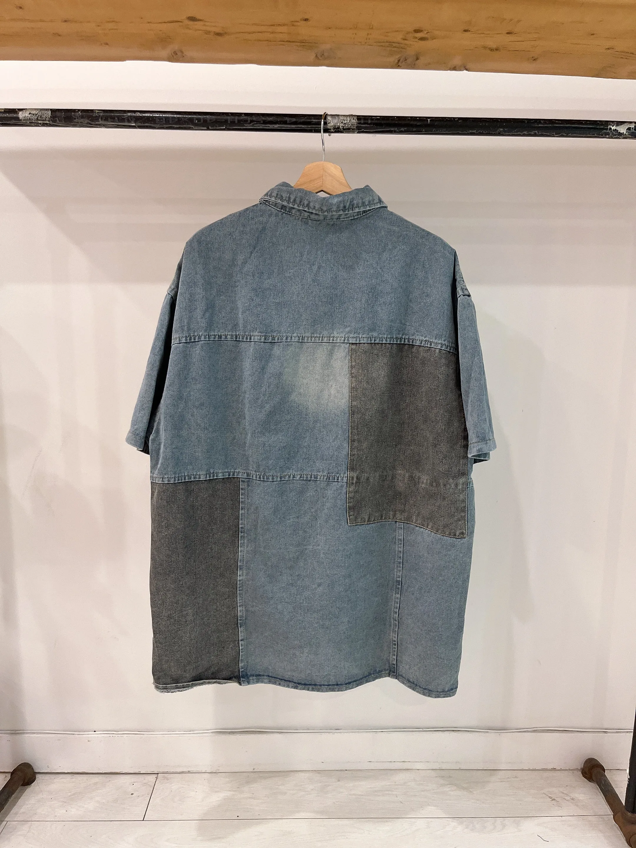 COAL Denim patchwork shirt