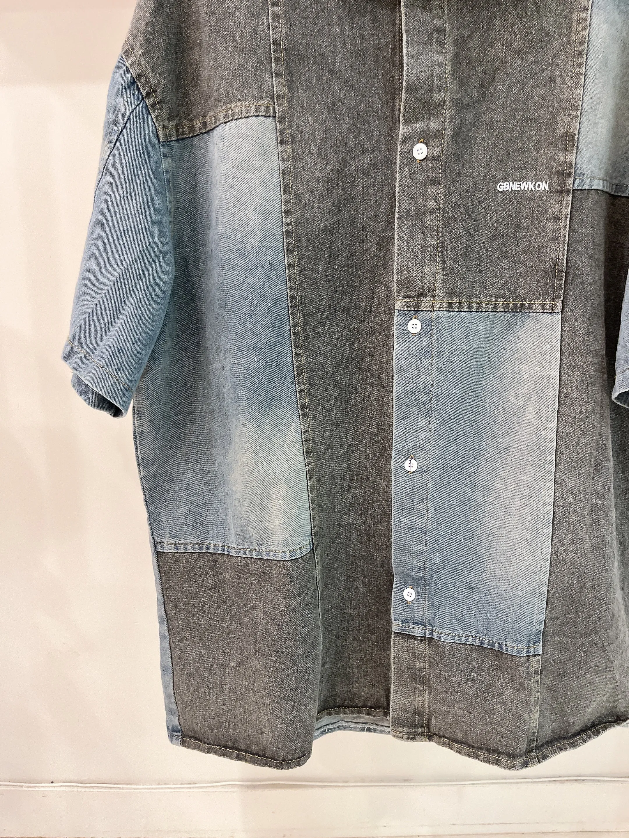 COAL Denim patchwork shirt