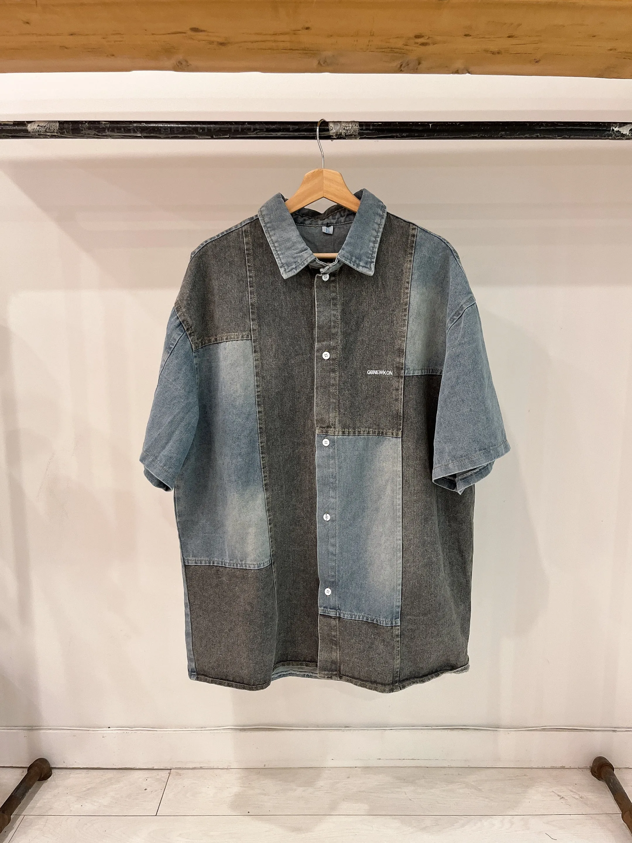 COAL Denim patchwork shirt