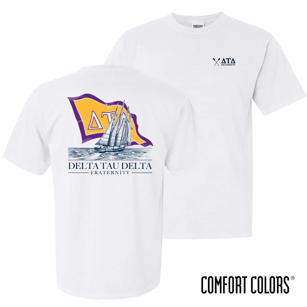 Delt Comfort Colors White Seafarer Short Sleeve Tee