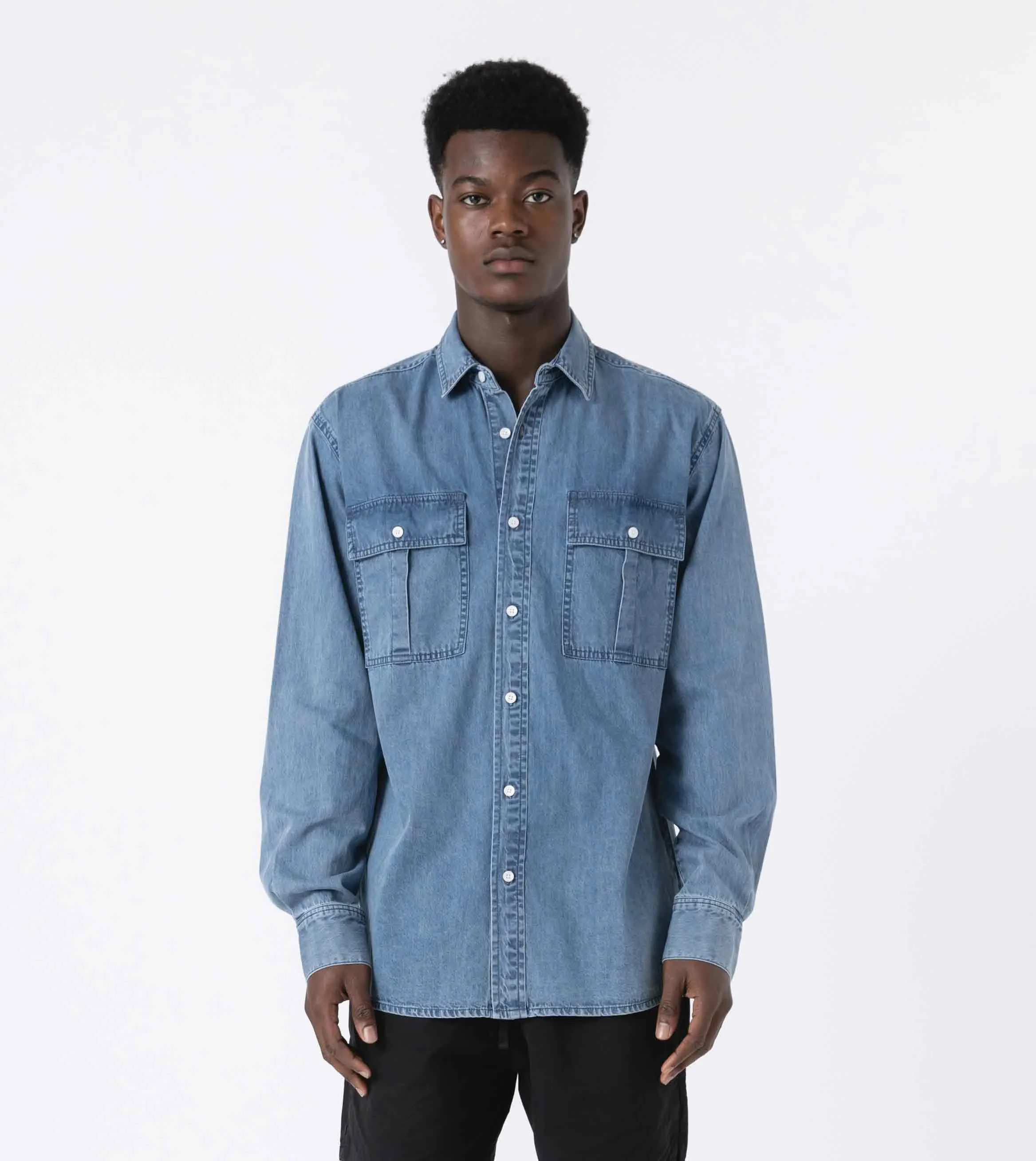 Denim LS Shirt Essential Blue