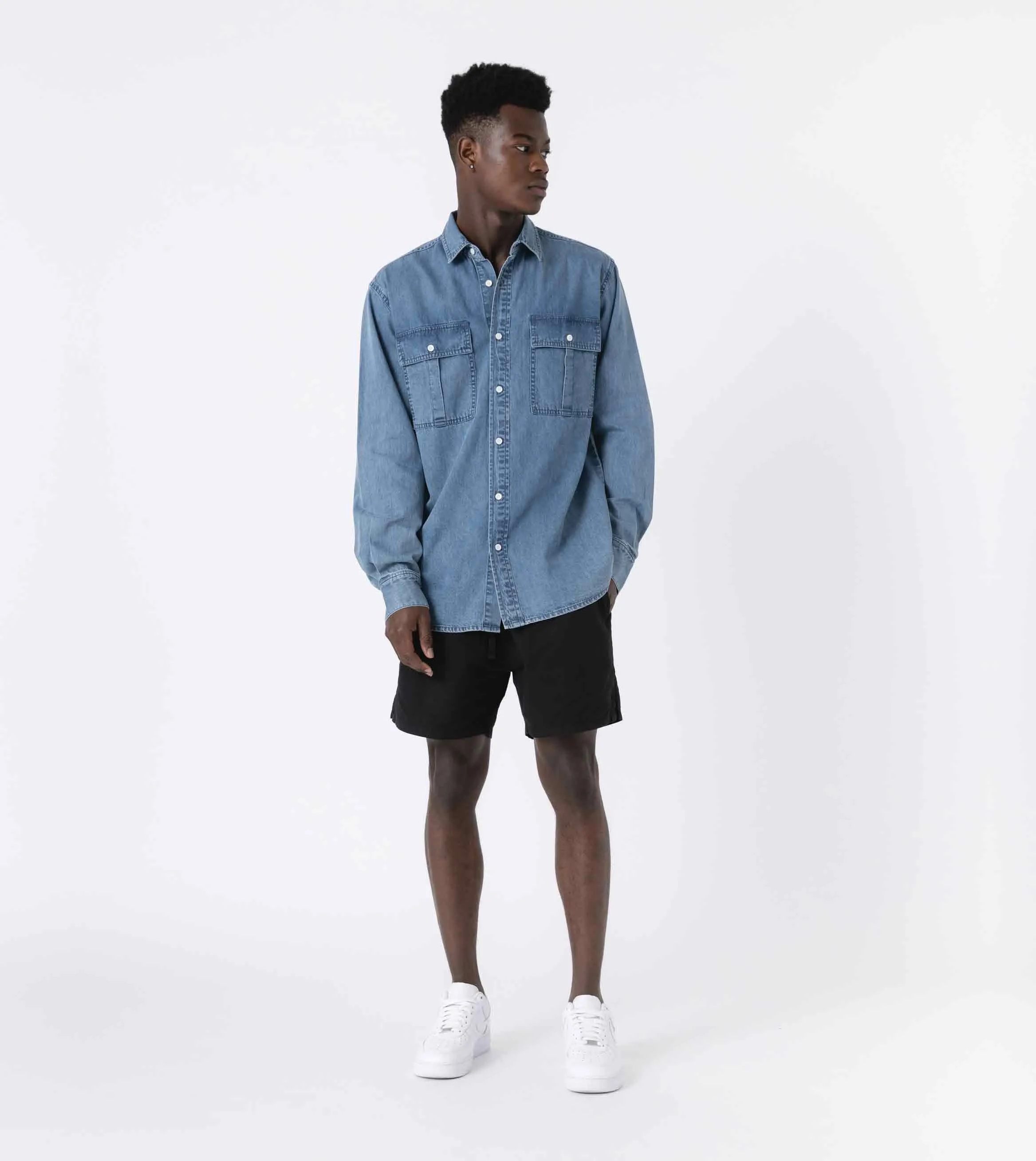 Denim LS Shirt Essential Blue