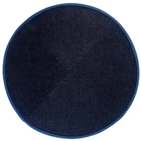 Denim Yarmulke with Blue Rim