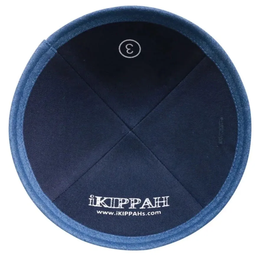 Denim Yarmulke with Blue Rim