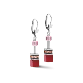 Earrings GeoCUBE® Crystals & Gemstones red-purple