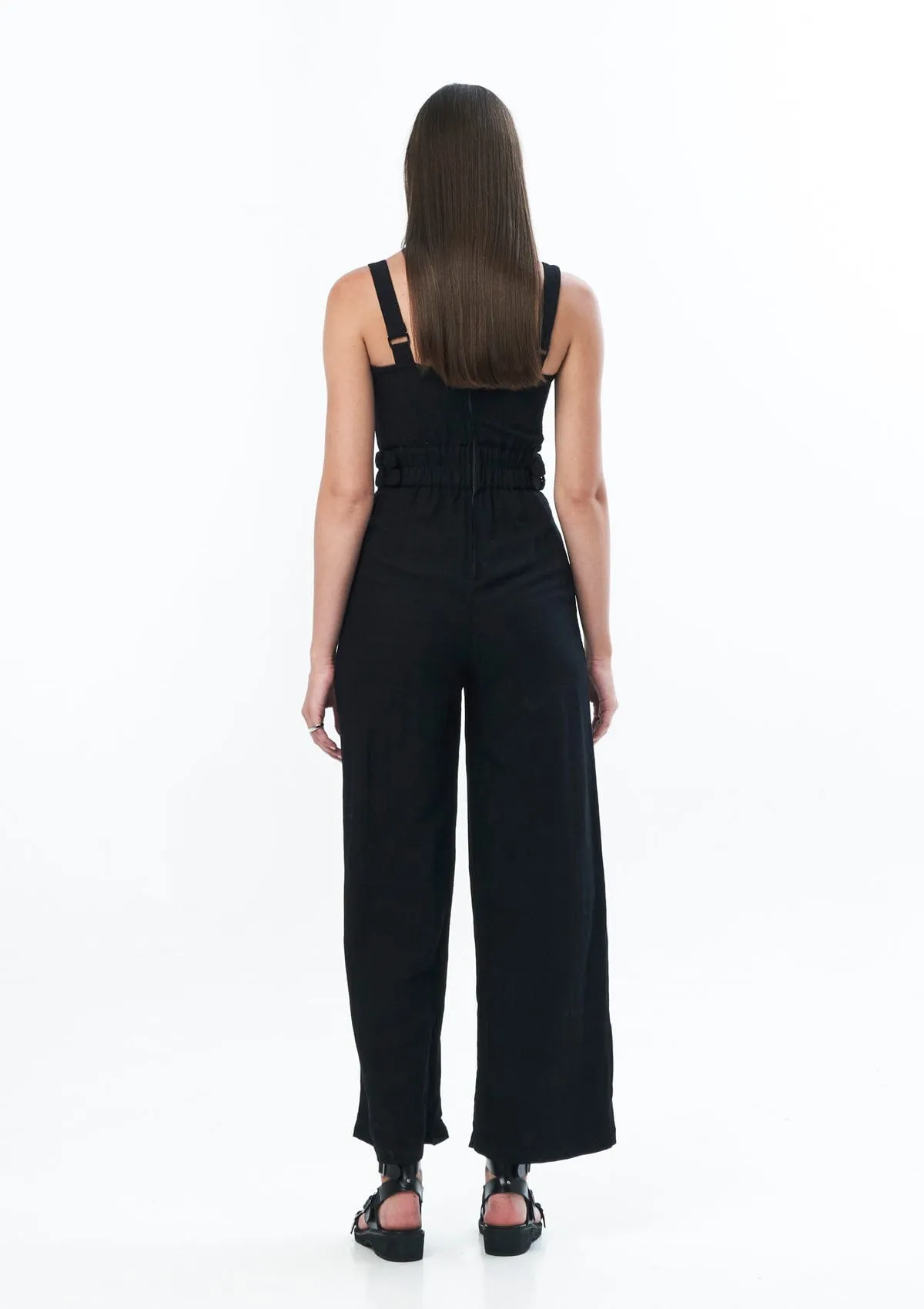 FITTED OVERALLS IN BLACK