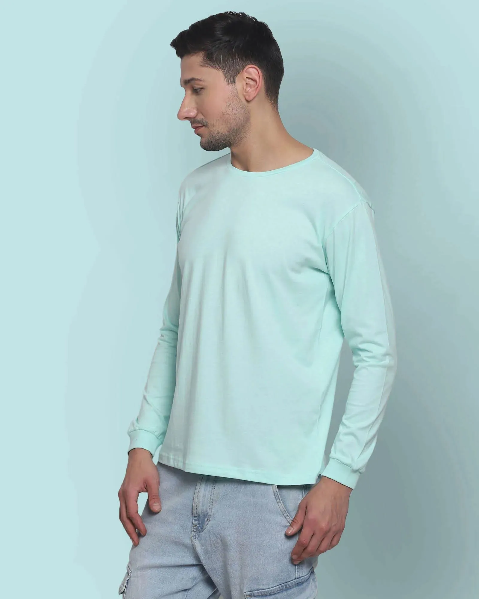 Full Sleeves Crew Neck: Pale Green