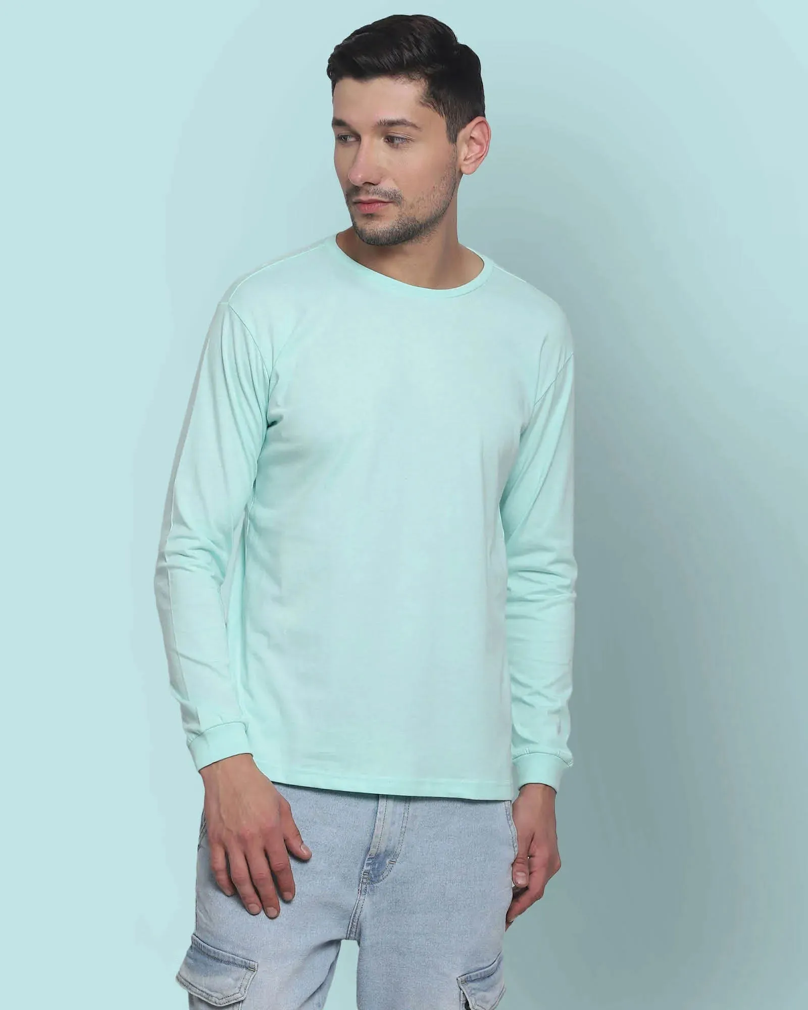 Full Sleeves Crew Neck: Pale Green