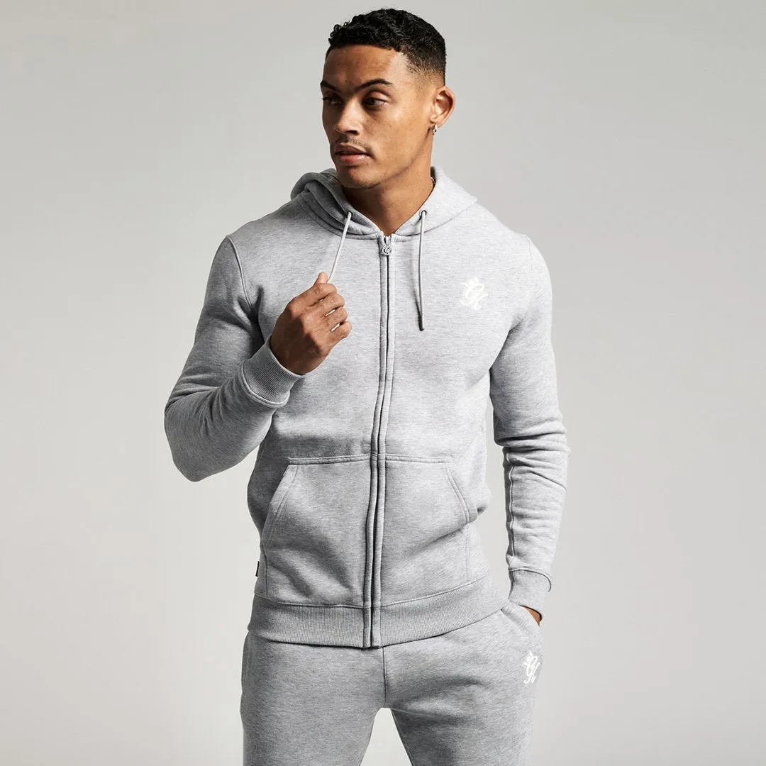 GK Basis Zip Through Hoodie - Grey Marl