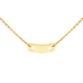 Gold Large Link ID Plate Choker Necklace