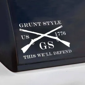 Grunt Style Full Logo 9" White Decal