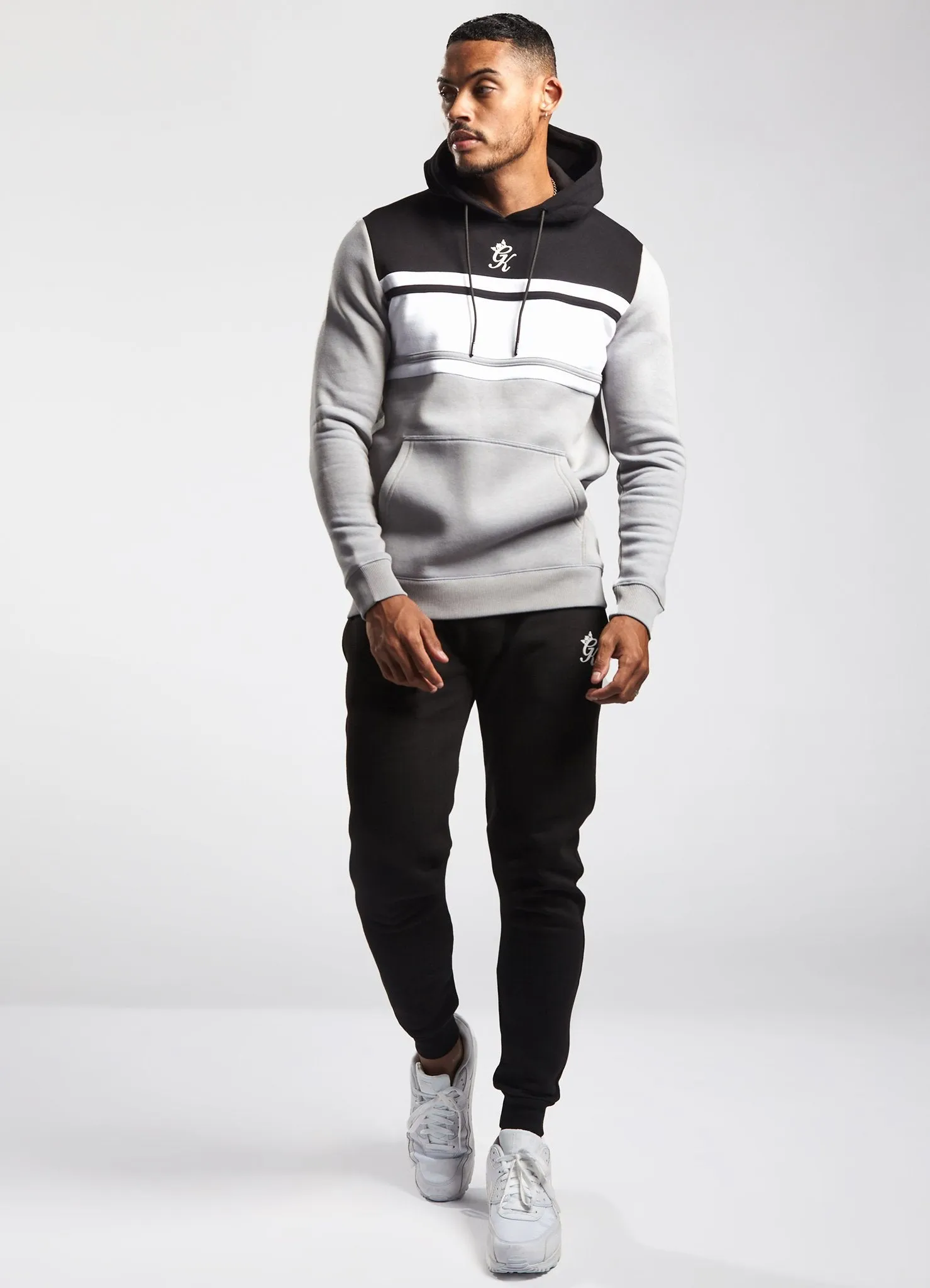 Gym King Jasper Overhead Hoodie - Black/Silver Grey