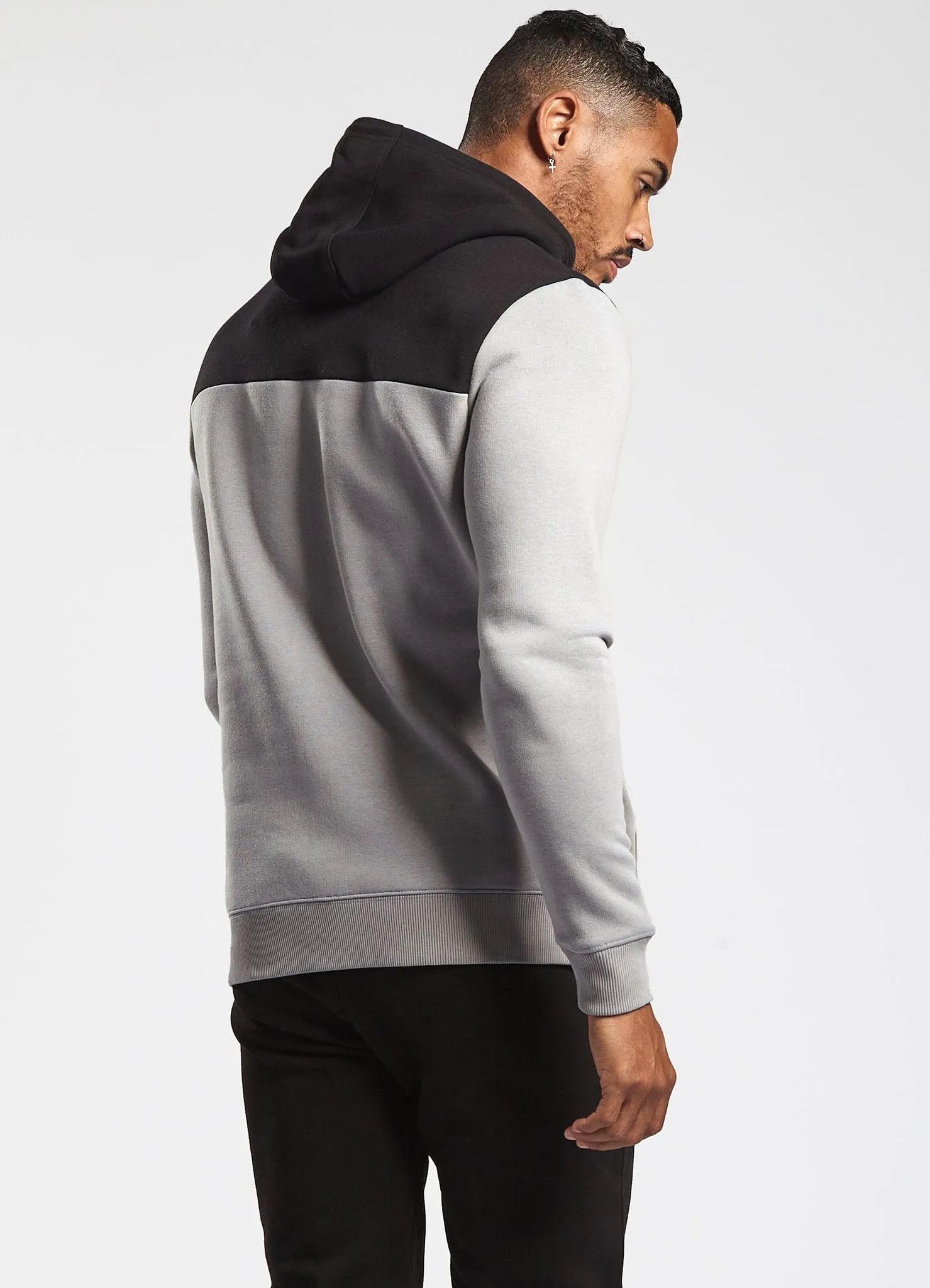 Gym King Jasper Overhead Hoodie - Black/Silver Grey