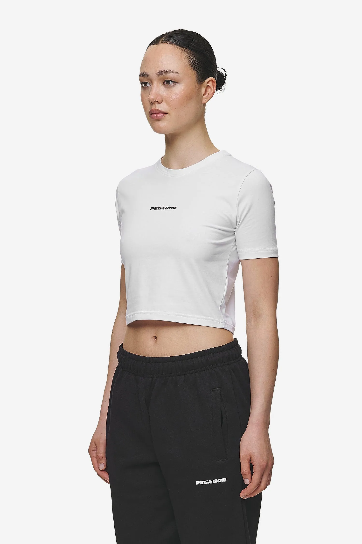 Ines Cropped Baby Tee White Black Gum