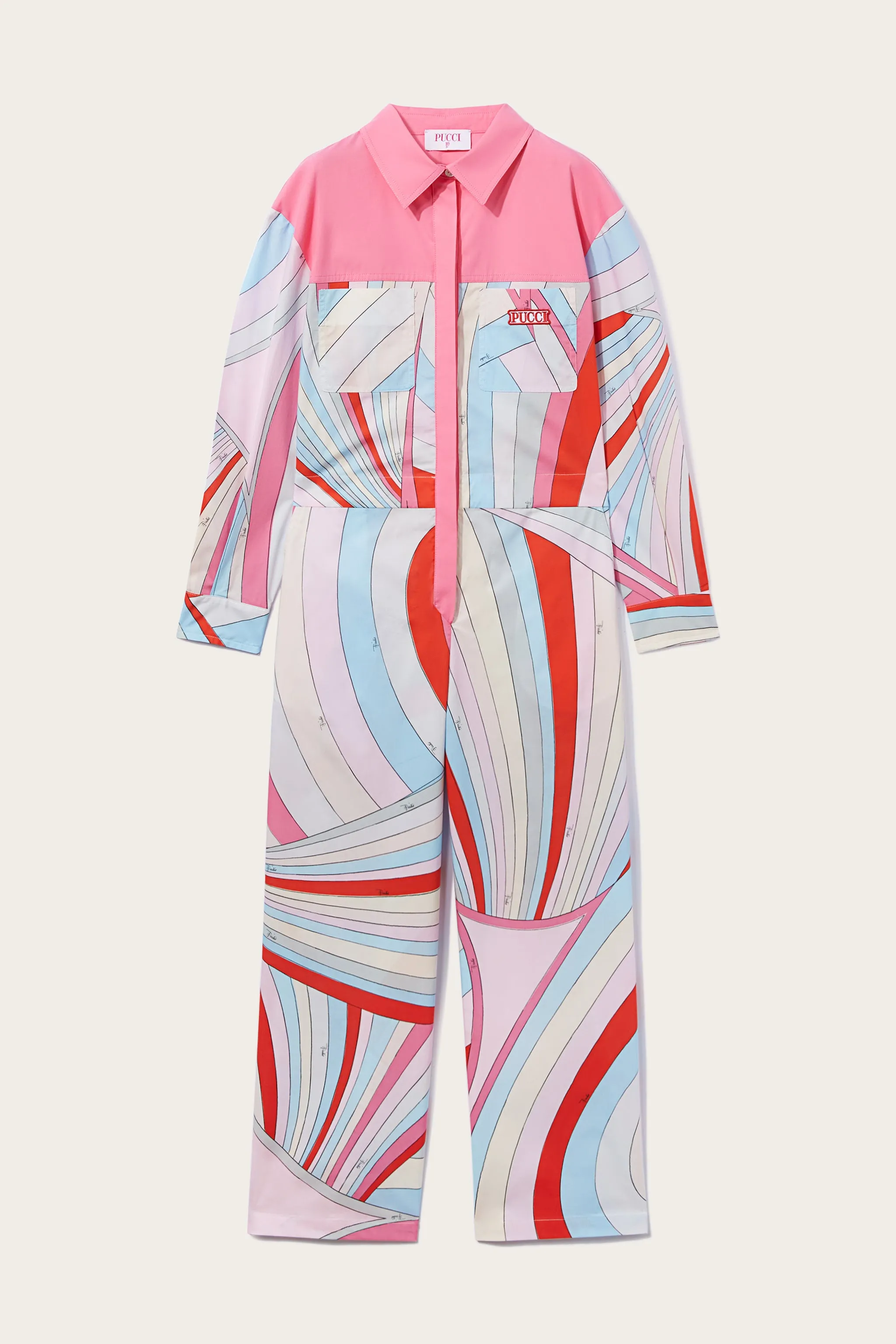 Iride-Print Cotton Jumpsuit