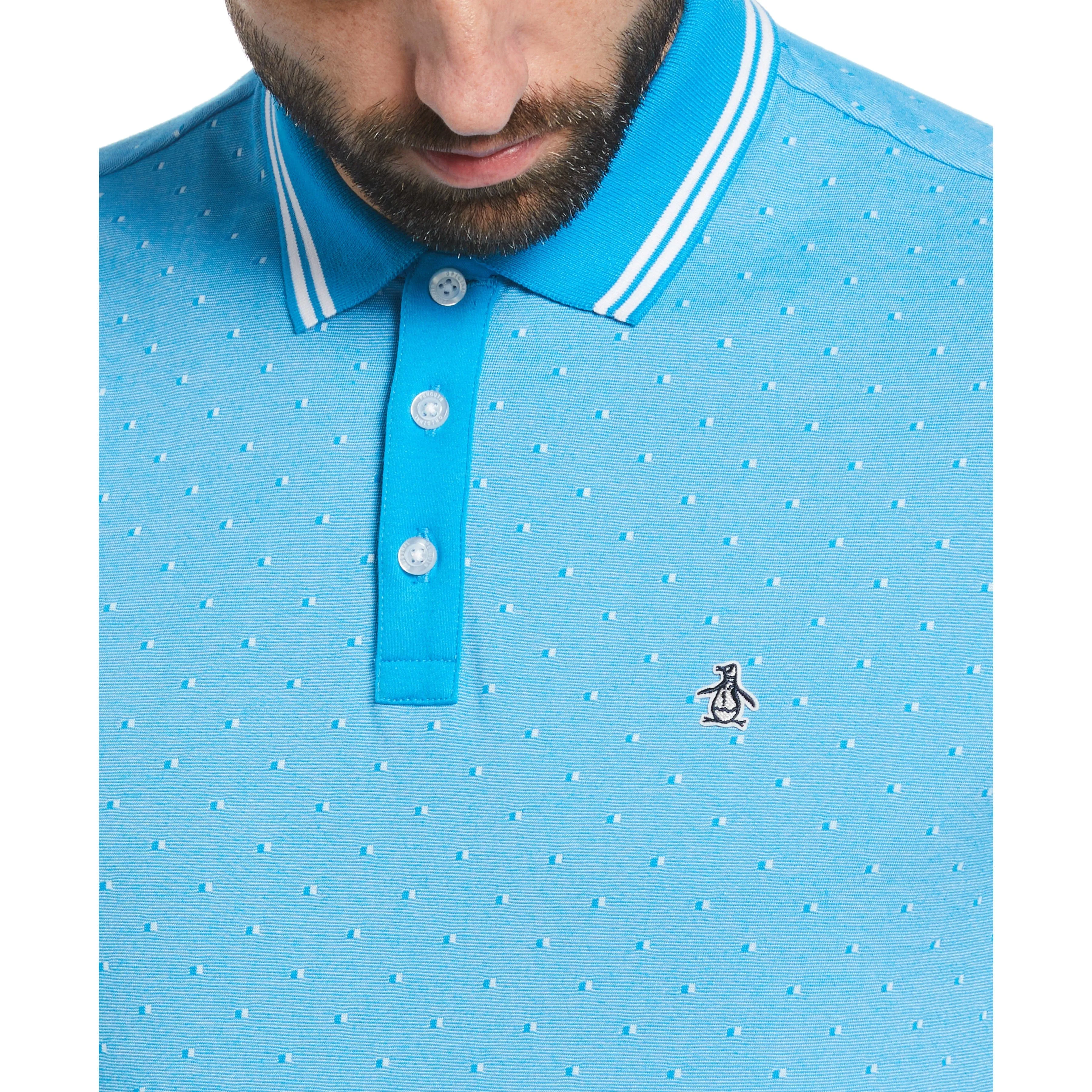 Jacquard Allover Dobby Print Polo