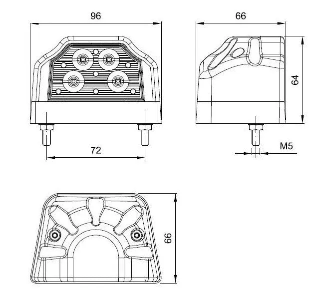 LED Number / Licence Plate Lamp with Position Lamp