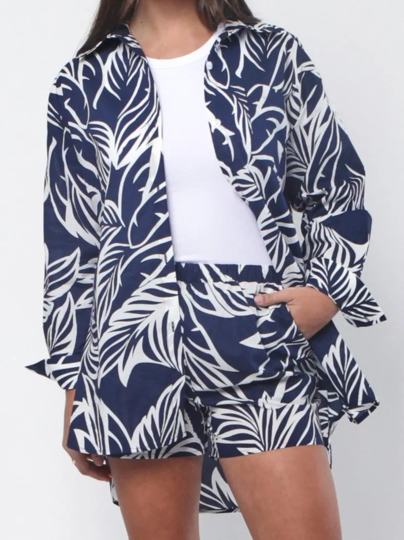 Lennox Shirt - Navy Print