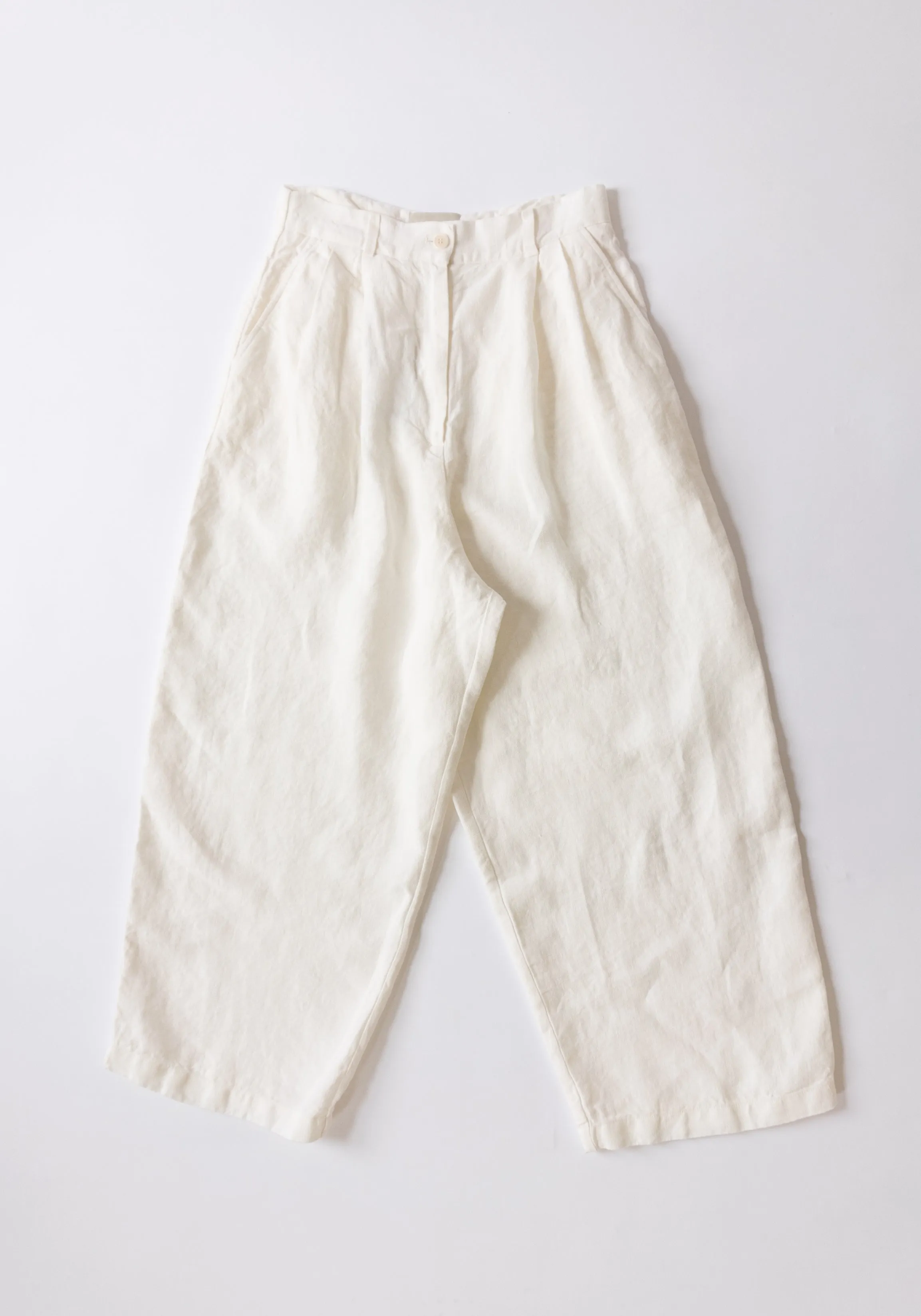 Linen Boy Trouser in Salt