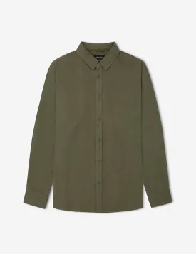 Linen Long Sleeve Shirt - Fatigue