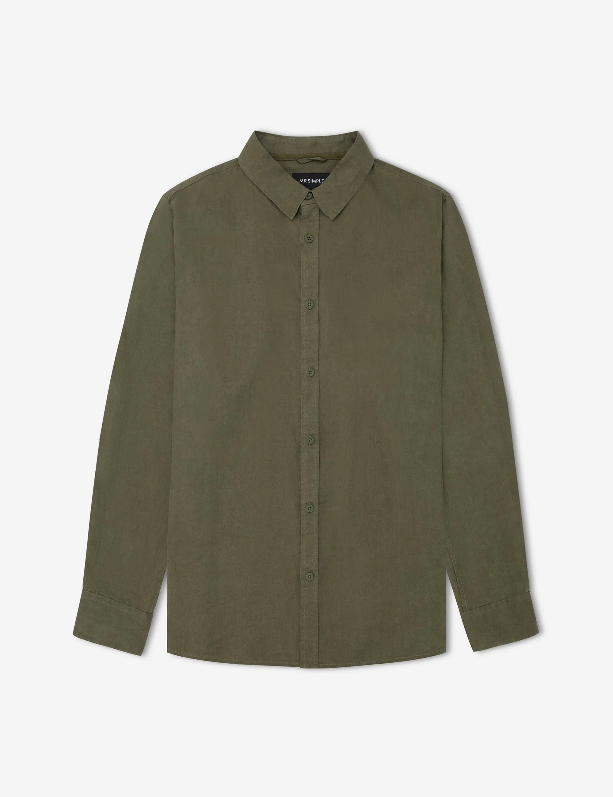 Linen Long Sleeve Shirt - Fatigue