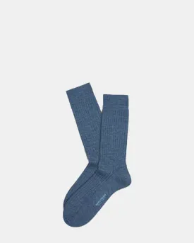 Marcoliani - Merino Ribbed - Denim Blue