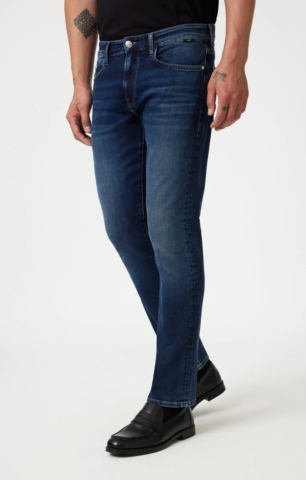 MARCUS SLIM STRAIGHT LEG IN DEEP BRUSHED FEATHER BLUE